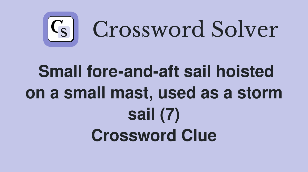 sailboat mast for one crossword clue